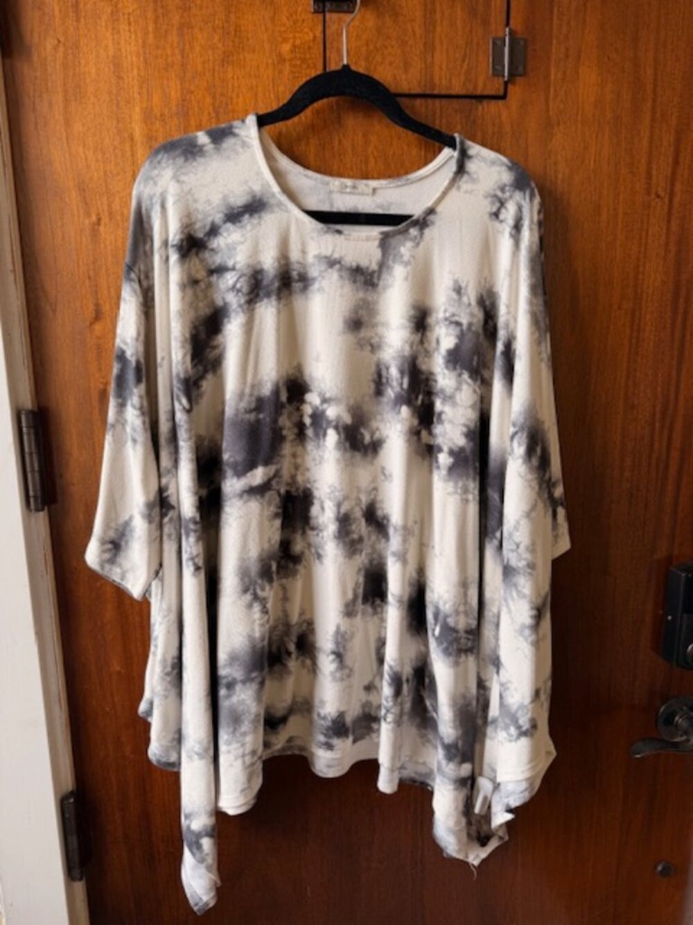 Big and Flowy Black and White Marbled Top